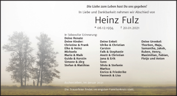 Traueranzeige von Heinz Fulz von Super Sonntag Aschersleben