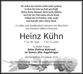 Traueranzeige von Heinz Kühn von Mitteldeutsche Zeitung Aschersleben