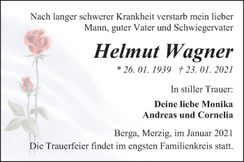 Traueranzeige von Helmut Wagner von Super Sonntag Sangerhausen