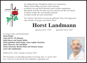 Traueranzeige von Horst Landmann von Super Sonntag Zeitz