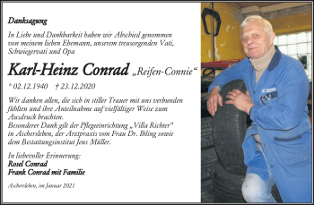 Traueranzeige von Karl-Heinz Conrad von Mitteldeutsche Zeitung Aschersleben