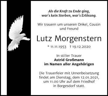 Traueranzeige von Lutz Morgenstern von Super Sonntag Bernburg