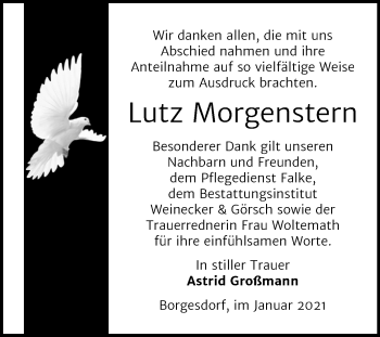 Traueranzeige von Lutz Morgenstern von Super Sonntag Bernburg