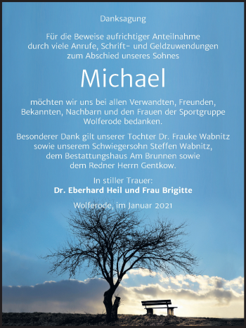 Traueranzeige von Michael  von Super Sonntag Mansfelder Land