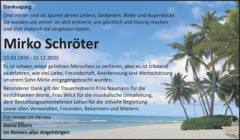Traueranzeige von Mirko Schröter von Mitteldeutsche Zeitung Bitterfeld