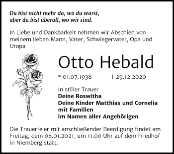 Traueranzeige von Otto Hebald von Mitteldeutsche Zeitung Halle/Saalkreis