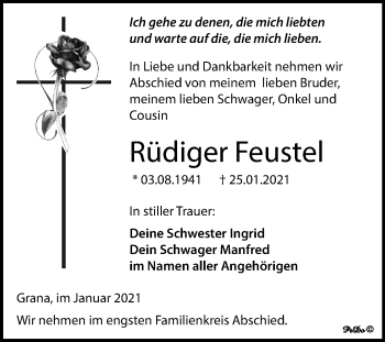 Traueranzeige von Rüdiger Feustel von Super Sonntag Zeitz