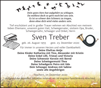 Traueranzeige von Sven Treber von Super Sonntag Weißenfels