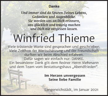 Traueranzeige von Winfried Thieme von Mitteldeutsche Zeitung Merseburg/Querfurt