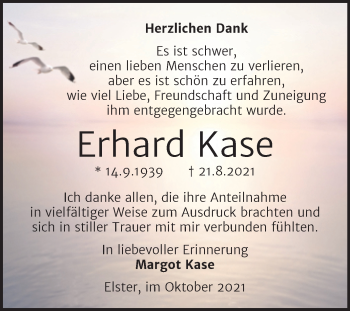 Traueranzeige von Erhard Kase von Trauerkombi Wittenberg