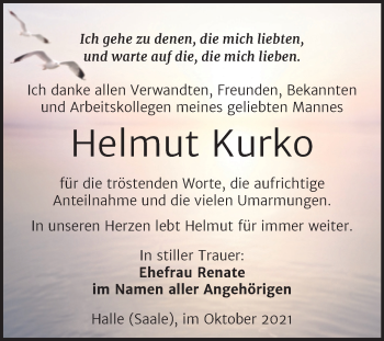 Traueranzeige von Helmut Kurko von Mitteldeutsche Zeitung Halle/Saalkreis