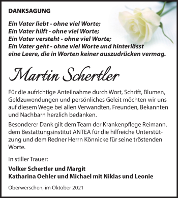 Traueranzeige von Martin Schertler von Trauerkombi Weißenfels