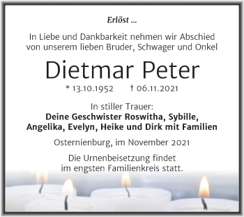 Traueranzeige von Dietmar Peter von Trauerkombi Köthen