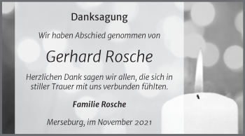 Traueranzeige von Gerhard Rosche von Trauerkombi Merseburg