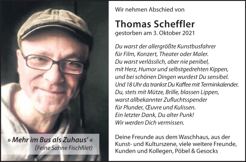  Traueranzeige für Thomas Scheffler vom 06.11.2021 aus Mitteldeutsche Zeitung Halle/Saalkreis