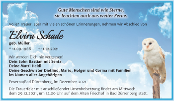 Traueranzeige von Elvira Schade von Trauerkombi Weißenfels