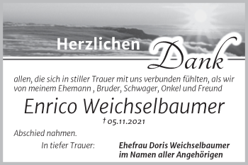 Traueranzeige von Enrico Weichselbaumer von Trauerkombi Mansfelder Land