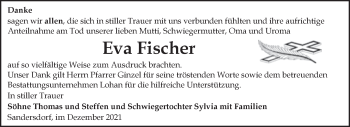 Traueranzeige von Eva Fischer von Trauerkombi Bitterfeld