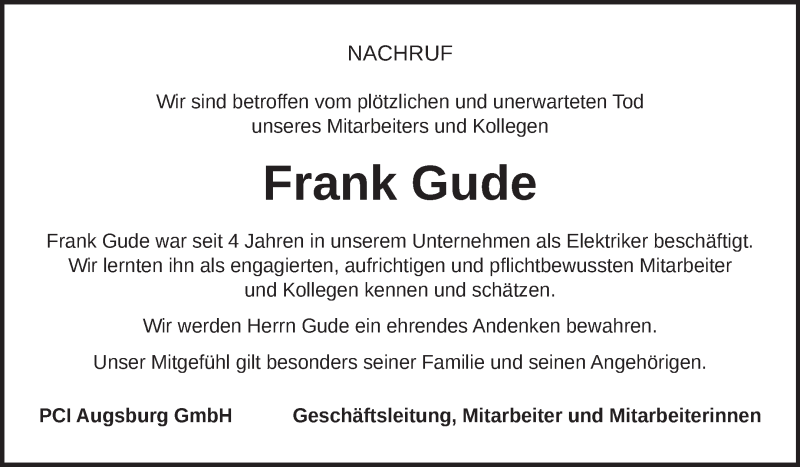  Traueranzeige für Frank Gude vom 25.12.2021 aus Super Sonntag Dessau-Roßlau
