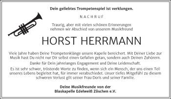 Traueranzeige von Horst Herrmann von Trauerkombi Merseburg
