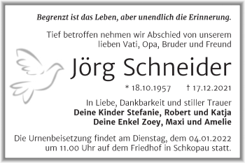 Traueranzeige von Jörg Schneider von Trauerkombi Merseburg