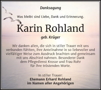 Traueranzeige von Karin Rohland von Trauerkombi Weißenfels