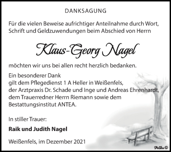 Traueranzeige von Klaus-Georg Nagel von Trauerkombi Weißenfels