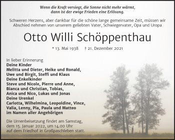Traueranzeige von Otto Willi Schöppenthau von Trauerkombi Köthen