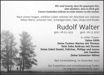 Traueranzeige von Rudolf Walter von Trauerkombi Wittenberg