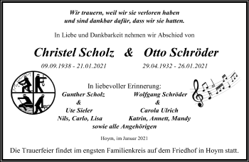 Traueranzeige von Christel und Otto Schröder von Super Sonntag Aschersleben