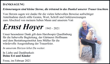 Traueranzeige von Ernst Hoyer von Super Sonntag Aschersleben