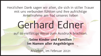 Traueranzeige von Gerhard Edner von Mitteldeutsche Zeitung Bernburg