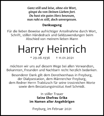 Traueranzeige von Harry Heinrich von Super Sonntag Naumburg/Nebra