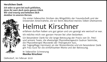 Traueranzeige von Helmut Kirschner von Mitteldeutsche Zeitung Köthen