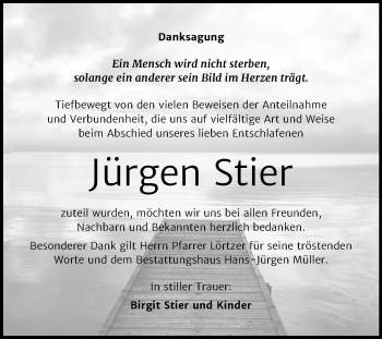 Traueranzeige von Jürgen Stier von Super Sonntag Aschersleben