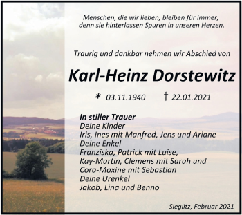 Traueranzeige von Karl-Heinz Dorstewitz von Super Sonntag Naumburg/Nebra