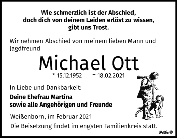 Traueranzeige von Michael Ott von Super Sonntag Zeitz