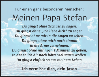 Traueranzeige von Stefan  von Super Sonntag Zeitz