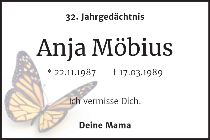  Traueranzeige für Anja Möbius vom 17.03.2021 aus Mitteldeutsche Zeitung Halle/Saalkreis