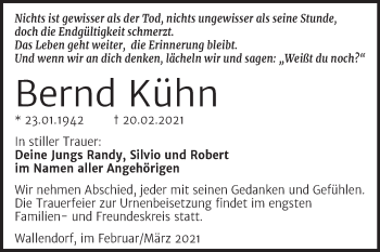 Traueranzeige von Bernd Kühn von Mitteldeutsche Zeitung Merseburg/Querfurt