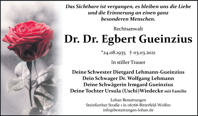  Traueranzeige für Egbert Gueinzius vom 13.03.2021 aus Mitteldeutsche Zeitung Bitterfeld