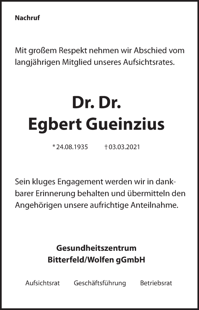  Traueranzeige für Egbert Gueinzius vom 11.03.2021 aus Mitteldeutsche Zeitung Bitterfeld