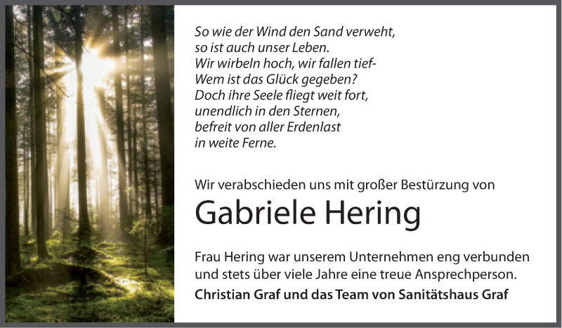  Traueranzeige für Gabriele Hering vom 13.03.2021 aus Super Sonntag Merseburg/Querfurt
