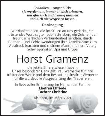 Traueranzeige von Horst Gramenz von Mitteldeutsche Zeitung Bernburg
