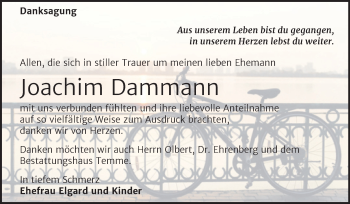 Traueranzeige von Joachim Dammann von Mitteldeutsche Zeitung Bitterfeld