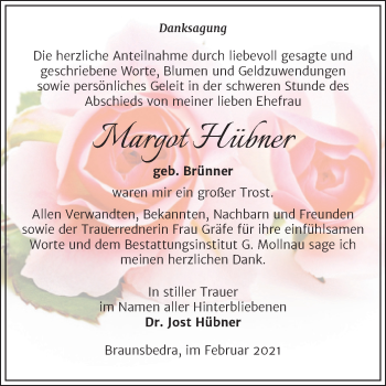 Traueranzeige von Jost Hübner von Mitteldeutsche Zeitung Merseburg/Querfurt