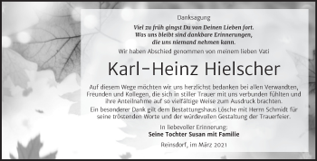 Traueranzeige von Karl-Heinz Hielscher von Mitteldeutsche Zeitung Wittenberg