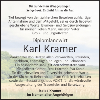 Traueranzeige von Karl Kramer von Mitteldeutsche Zeitung Aschersleben