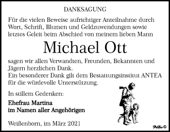 Traueranzeige von Michael Ott von Mitteldeutsche Zeitung Zeitz