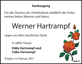 Traueranzeige von Werner Hartrampf von Mitteldeutsche Zeitung Zeitz